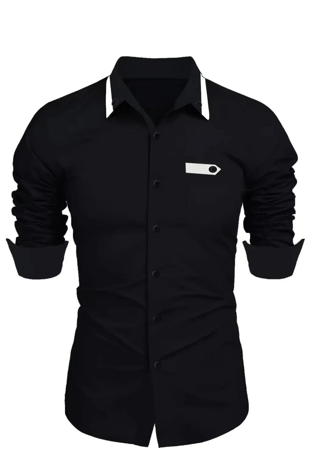 Men's Casual Solid Color Long Sleeve Shirt Soft and Comfortable