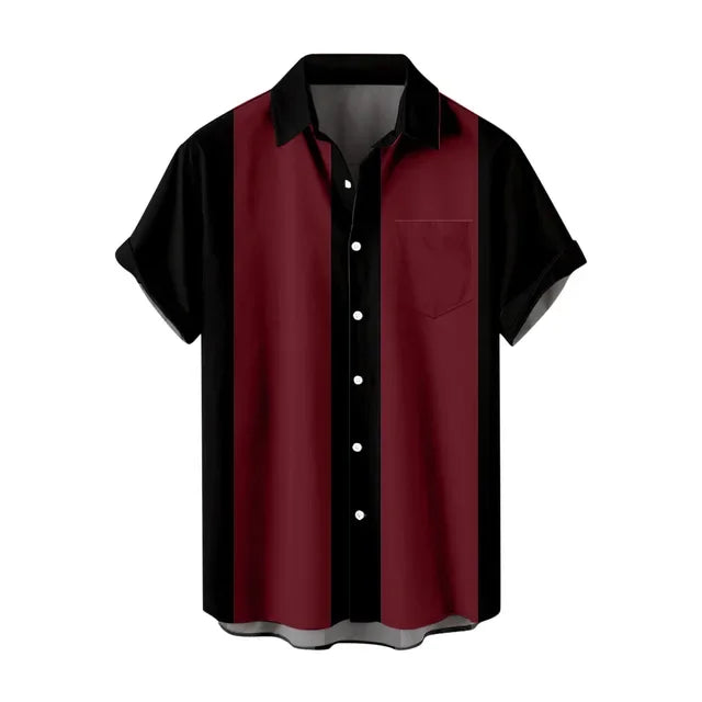 Red And Black Plaid Shirt Men Shirts Checkered Shirts Short Sleeve