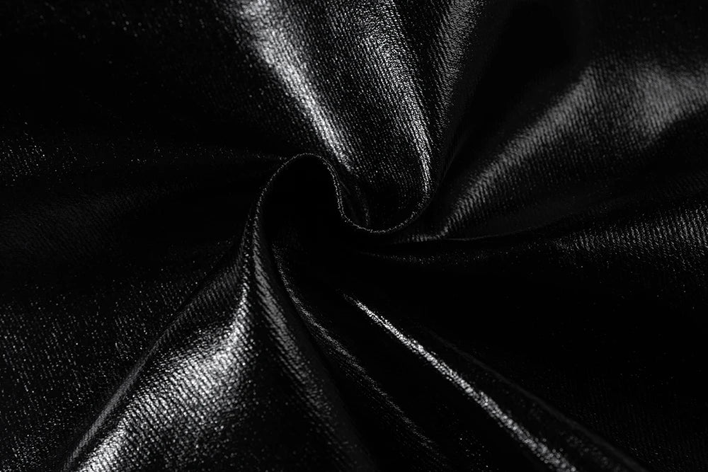 High Street Wide Leg Glossy Leather Pants Sashes Boot Cut Men and Women Straight Baggy Casual Jeans Oversized Flared Trousers