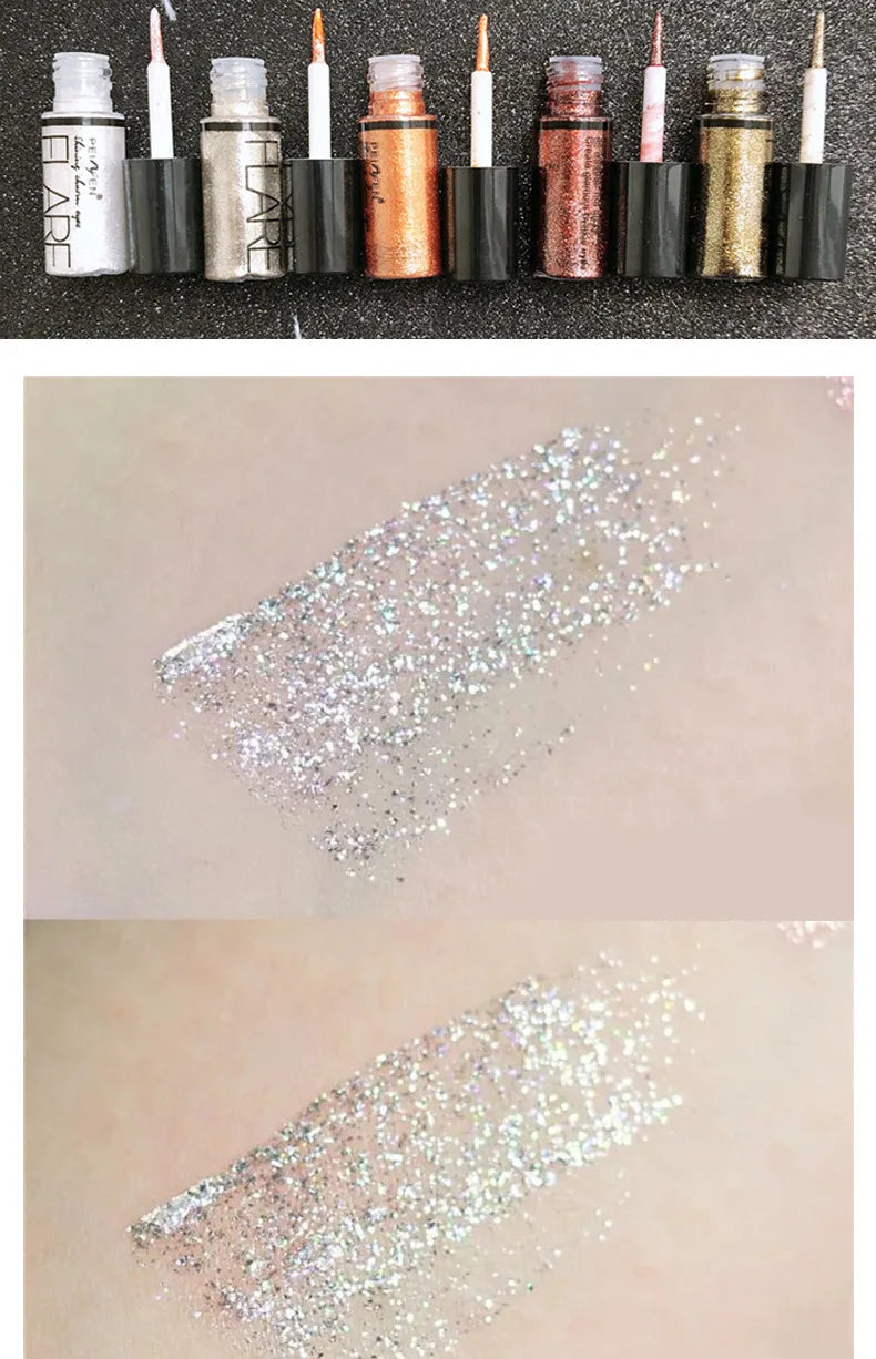 1Pcs Professional Shiny Liquid Eye shadow Eyeliner Pigment Silver Rose Gold Color Glitter 05 Gray Gold 02 Gold