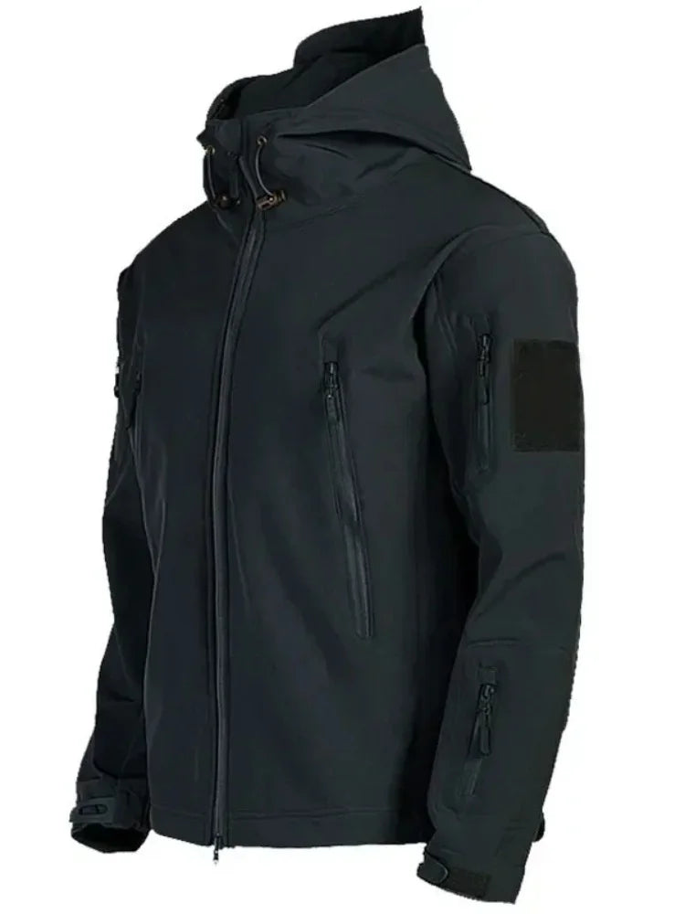 Military Shark Skin Soft Shell Jacket Mens Tactical Windproof Waterproof Army Hooded