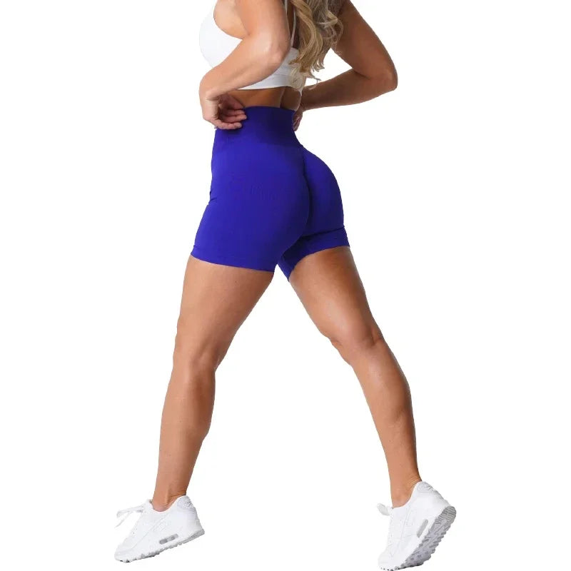 Spandex Solid Seamless Shorts Women Soft Workout Tights Fitness Outfits Yoga Pants Gym Wear
