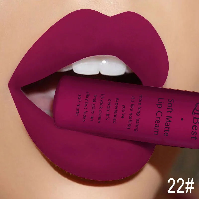 Hot Velvet Matte Nude Lip Gloss Sexy Long Lasting Non-stick Cup Nude Red Liquid Lipstick Waterproof 1 3