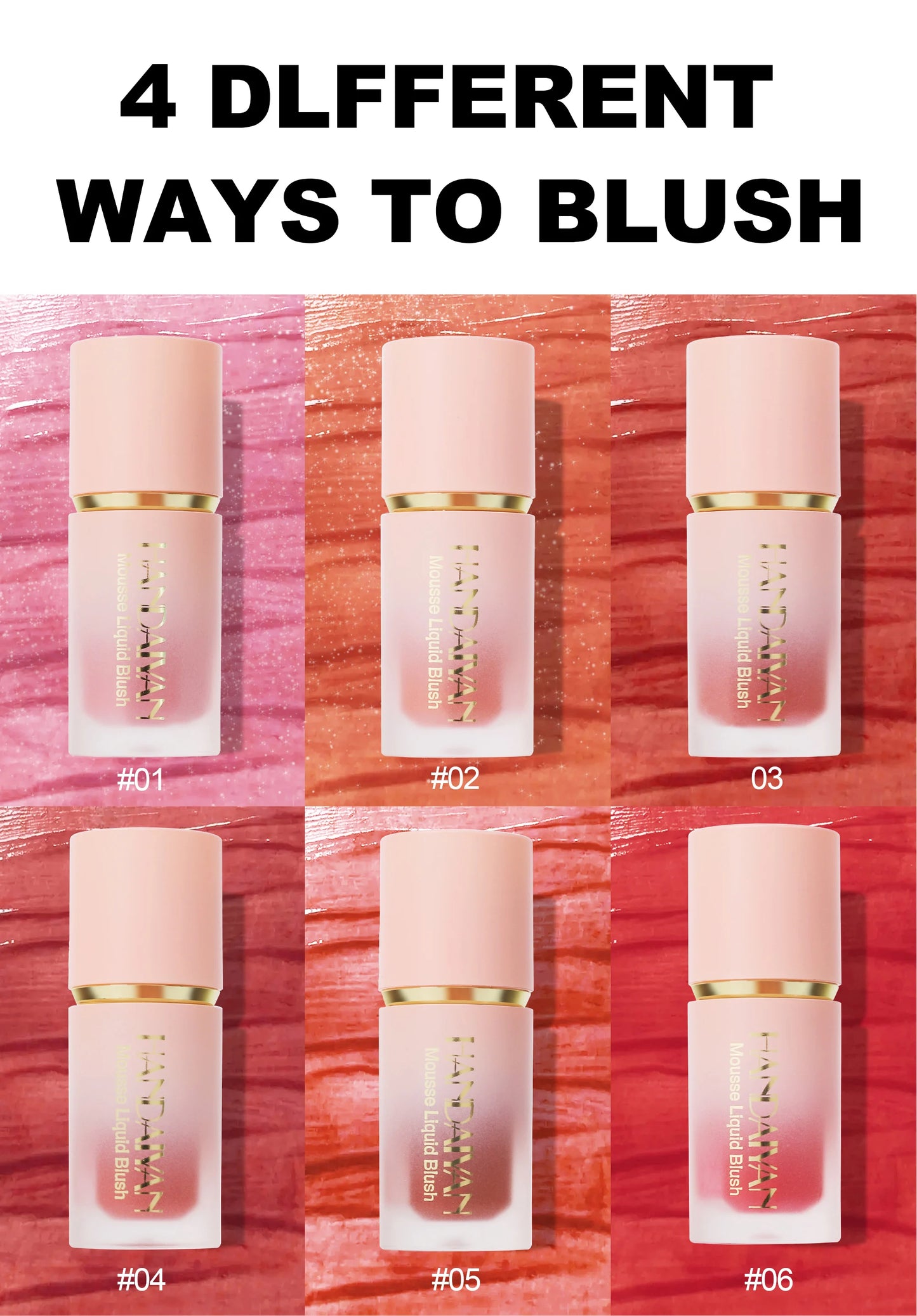 Handaiyan Matte Glitter Face Liquid Blusher Smooth Cheek Blush Highlighter Stick Rouge