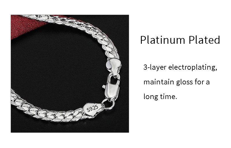 18K Gold/Silver Color 6mm Necklace 8/18/20/24 Inch Chain For Woman Men - Fashionqueene.com