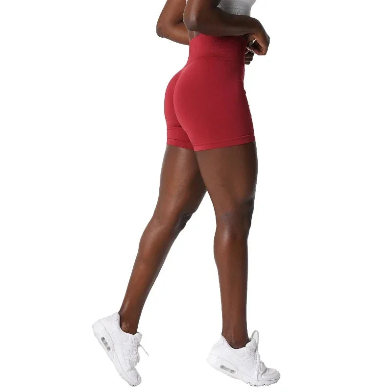 Spandex Solid Seamless Shorts Women Soft Workout Tights Fitness Outfits Yoga Pants Gym Wear
