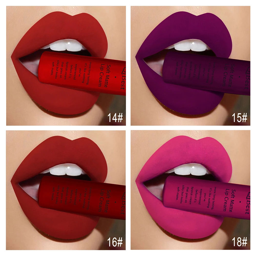 Hot Velvet Matte Nude Lip Gloss Sexy Long Lasting Non-stick Cup Nude Red Liquid Lipstick Waterproof 1 3
