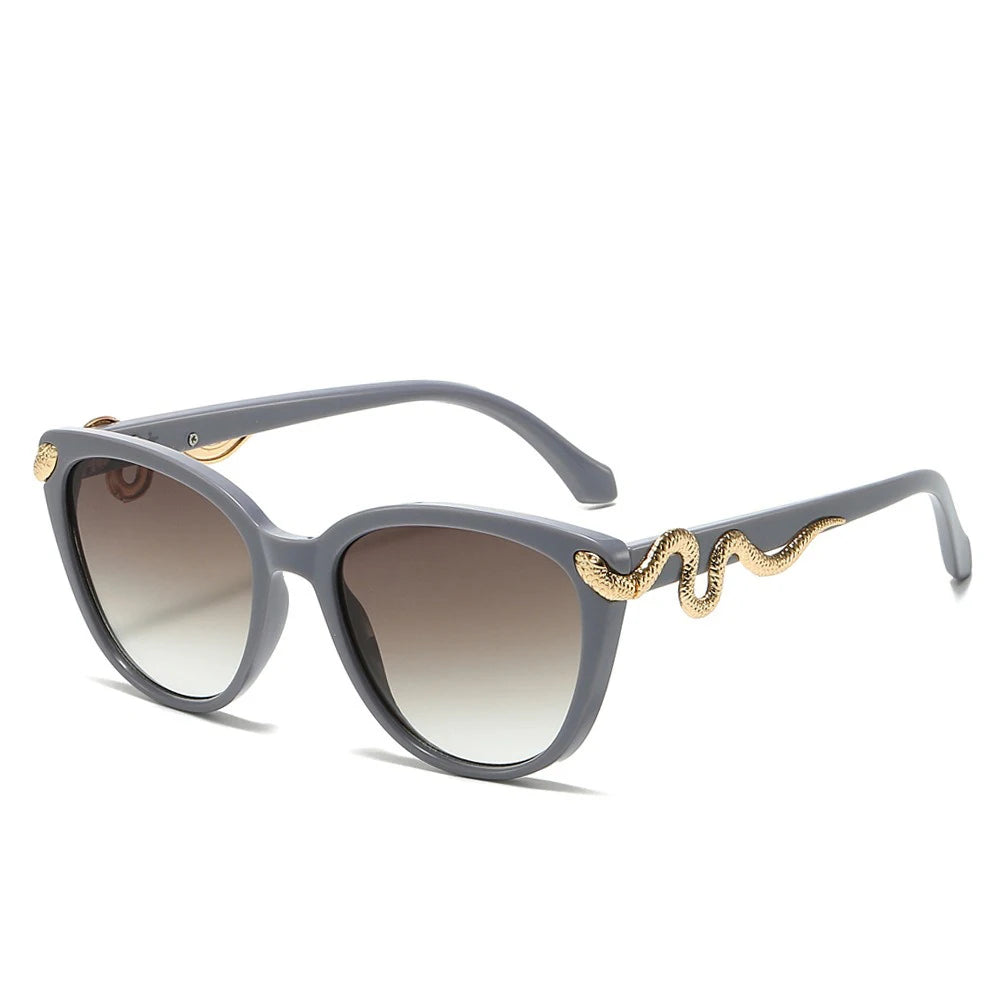 Metal Snake Trendy Street Shot Sun Glasses Brand Designer Ladies