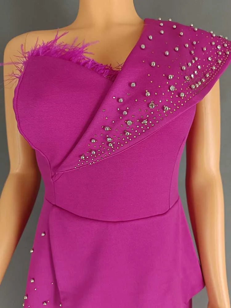 High Waist Strapless Jumpsuit Rivet Collar Tube Top Jumpsuit for Women Elegant