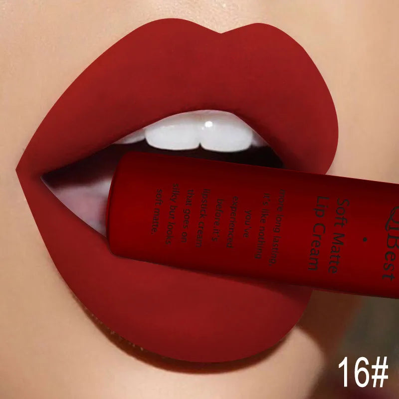 Hot Velvet Matte Nude Lip Gloss Sexy Long Lasting Non-stick Cup Nude Red Liquid Lipstick Waterproof 1 3