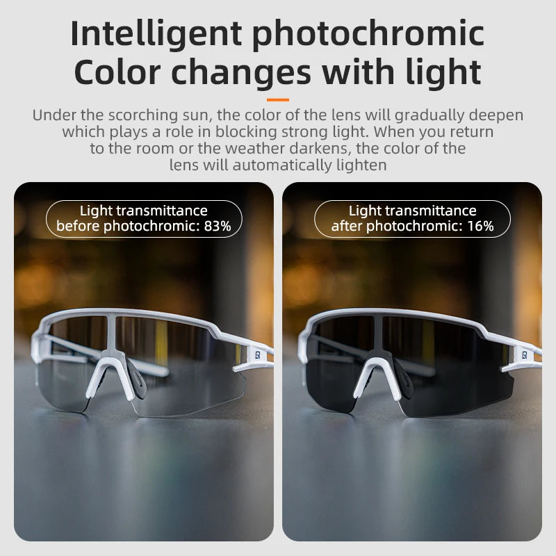 Photochromic Polarized Lens Bike Glasses UV400 Protection Eyewear Sunglasses MTB Road Bicycle Goggles