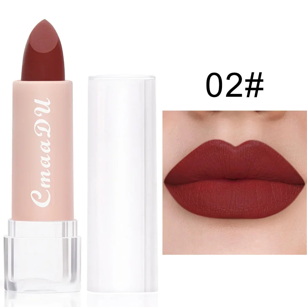 1PC Matte Nude Lipstick Waterproof Long Lasting Non-stick Red Pink Velvet Lipsticks Women Makeup Cosmetic 15 Colors 13 14