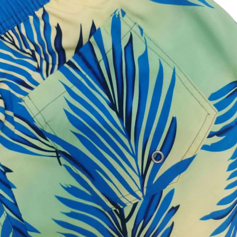 Men's Drawstring Printed Swimsuit Men Quick Dry Beach Shorts
