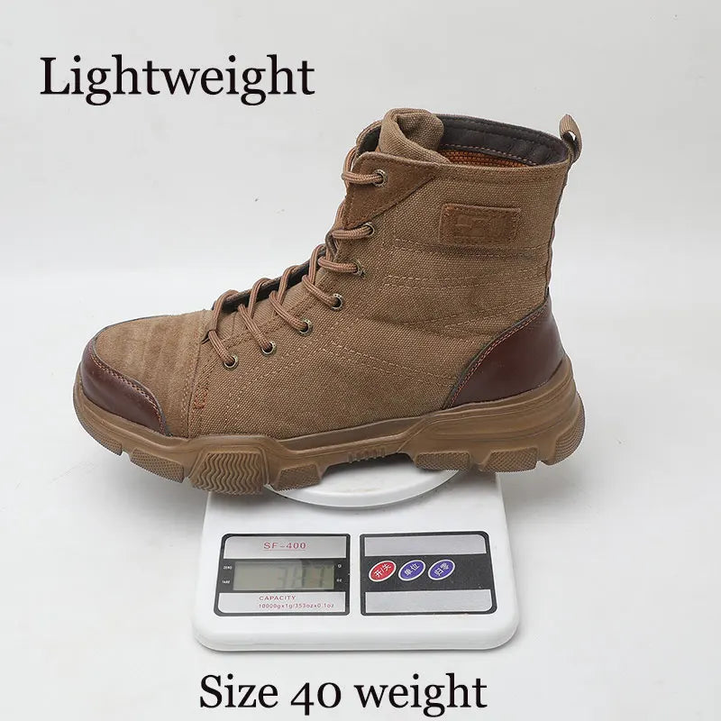 Steel Toe Boots for Men Work Boots Indestructible Work Safety 611 Khaki / 40 / United States 611 Khaki / 41 / United States
