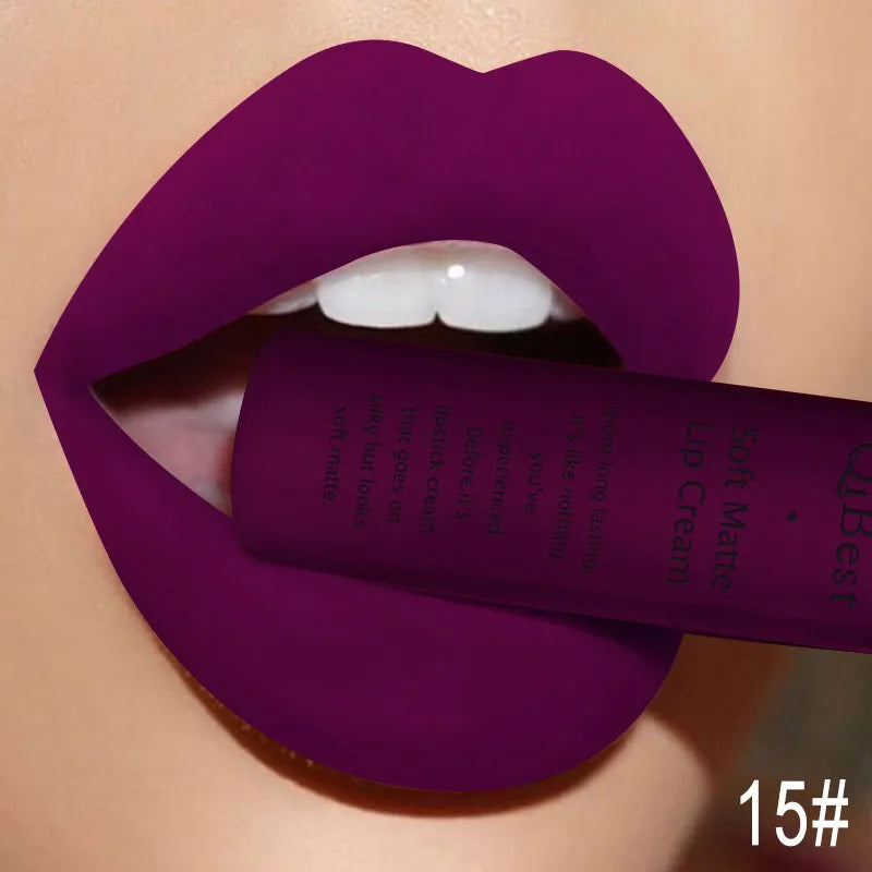 Hot Velvet Matte Nude Lip Gloss Sexy Long Lasting Non-stick Cup Nude Red Liquid Lipstick Waterproof 1 3