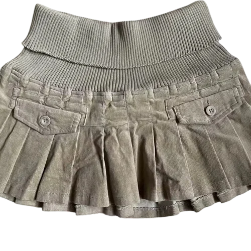 Gothic Fashion Shorts Y2K Skirt Womens Retro Pocket Shorts High Waist Slim Fit Mini Short Casual Hip Skirt Mini Skirt