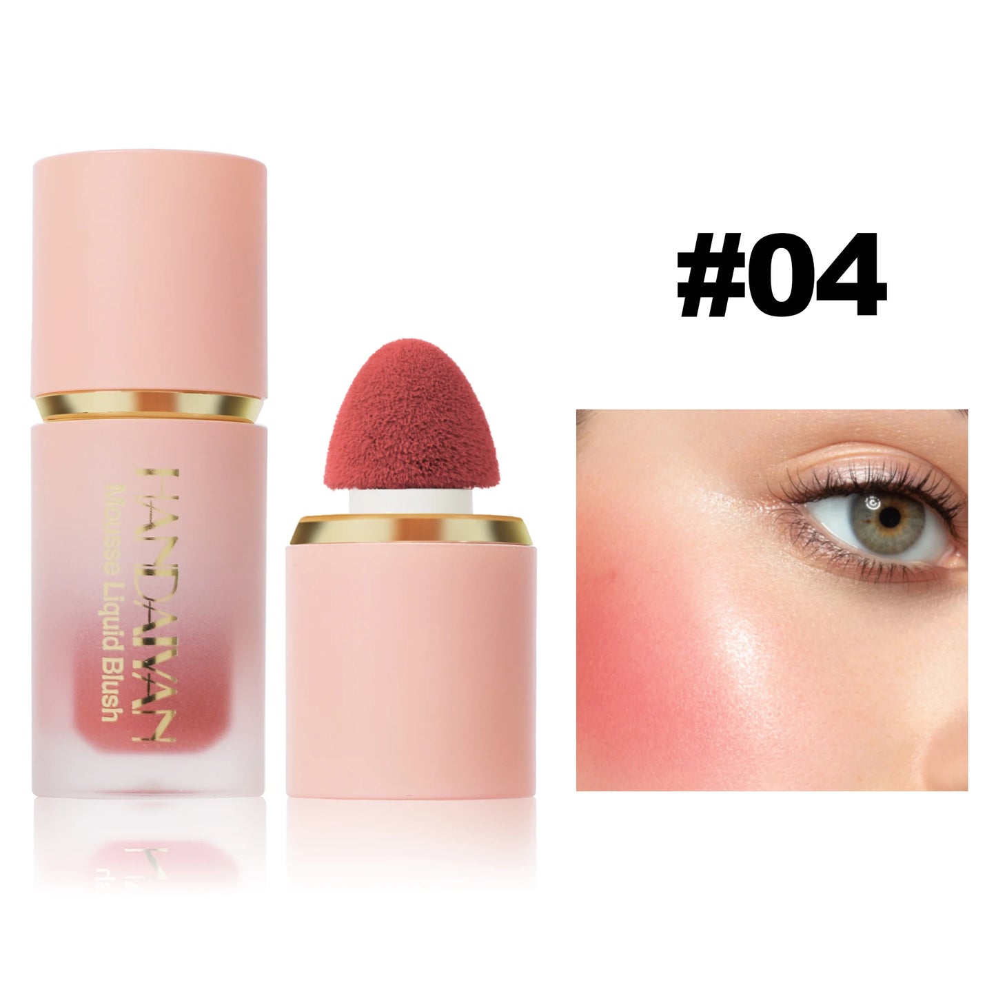 Handaiyan Matte Glitter Face Liquid Blusher Smooth Cheek Blush Highlighter Stick Rouge 04