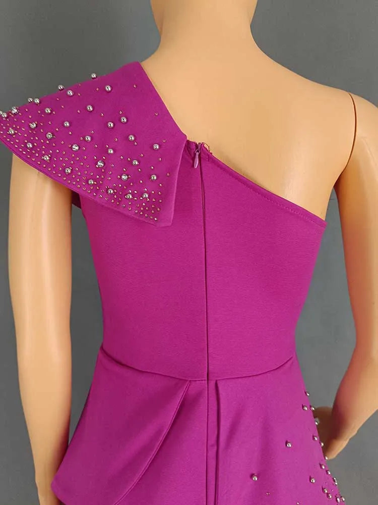 High Waist Strapless Jumpsuit Rivet Collar Tube Top Jumpsuit for Women Elegant
