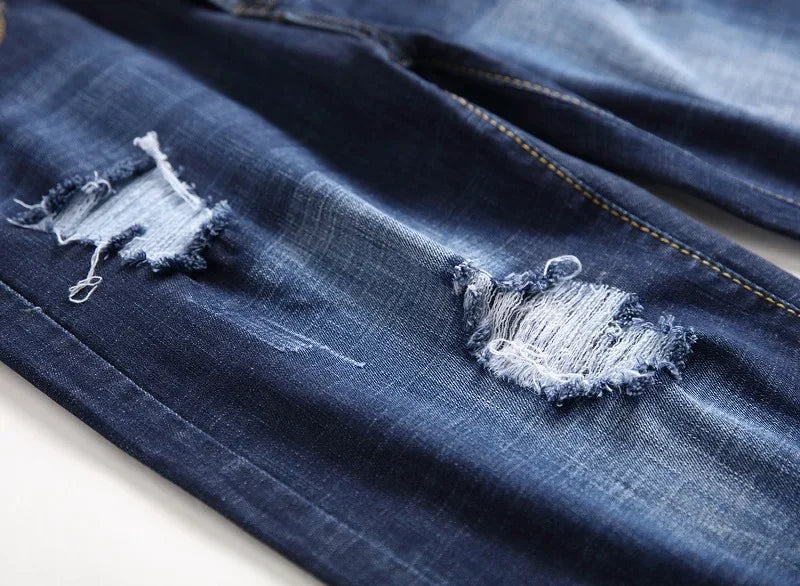 Men's Jeans Trend Denim Shorts Stretch Slim Hip Hop Classic