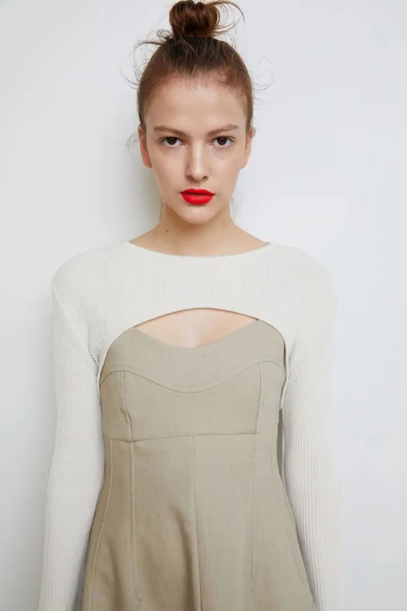 Women Long Sleeve Crop Top Y2k Aesthetic Clothes O-neck