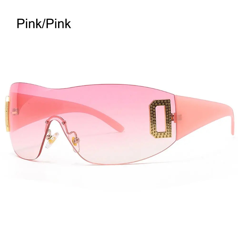 Luxury Y2K One Piece Sunglasses Women Brand Designer New Punk Sports Sun Glasses Men Goggle Shades UV400 Fashion Letter Eyewear