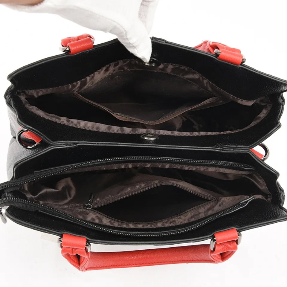 2-layer pockets Letter Printing Luxury Handbags Women Leather Bags Vintage Ladies Shoulder Crossbody Bags for Women Tote Bag