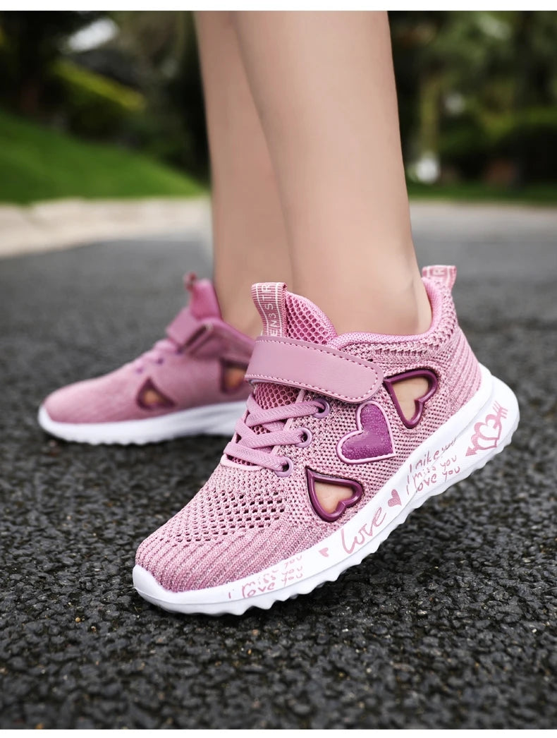 Girls Casual Light Mesh Sneakers Kids Summer Cute Sport Cartoon Female Footwear