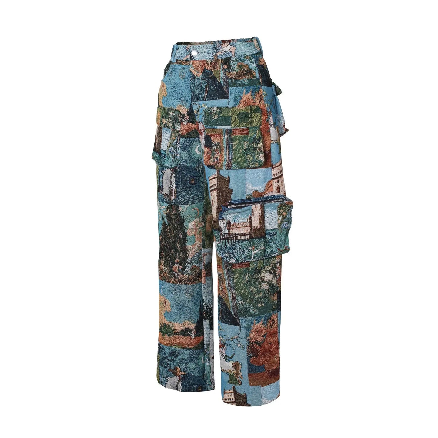 3D Print Wide Leg Cargo Active Hip Hop Straight Sweatpants Trousers
