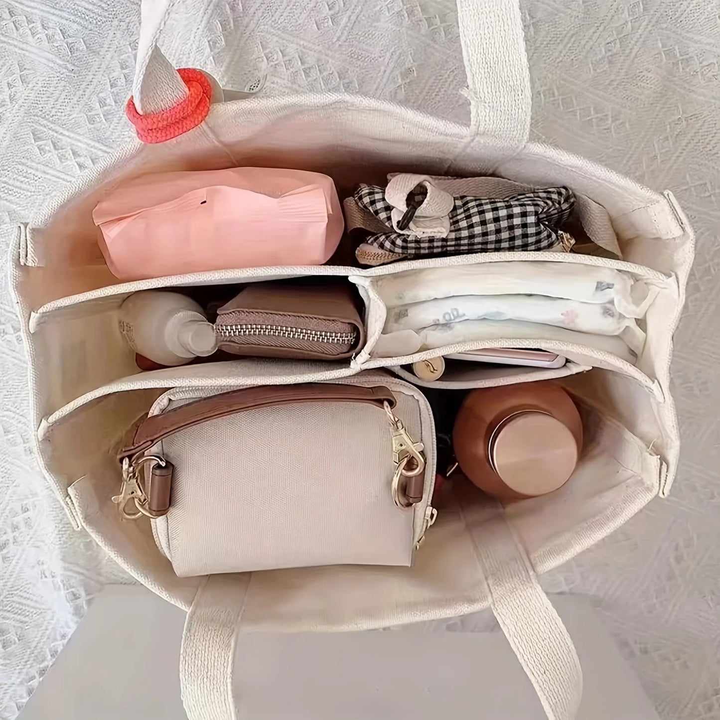 Women's Bag Canvas Large Capacity Multi Tote Handbag Layer Function Crossbody Bag