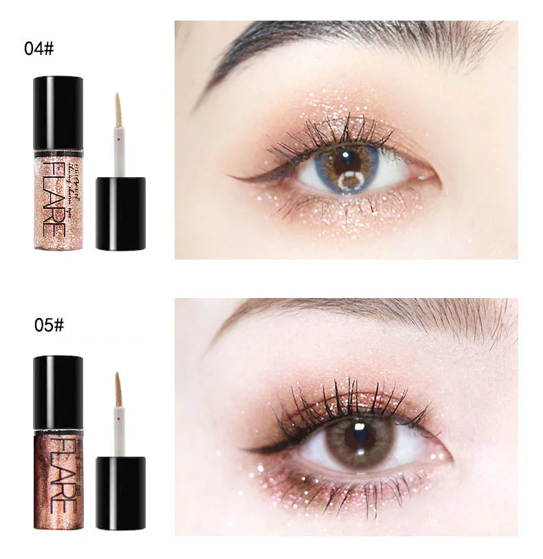 1Pcs Professional Shiny Liquid Eye shadow Eyeliner Pigment Silver Rose Gold Color Glitter 05 Gray Gold 02 Gold
