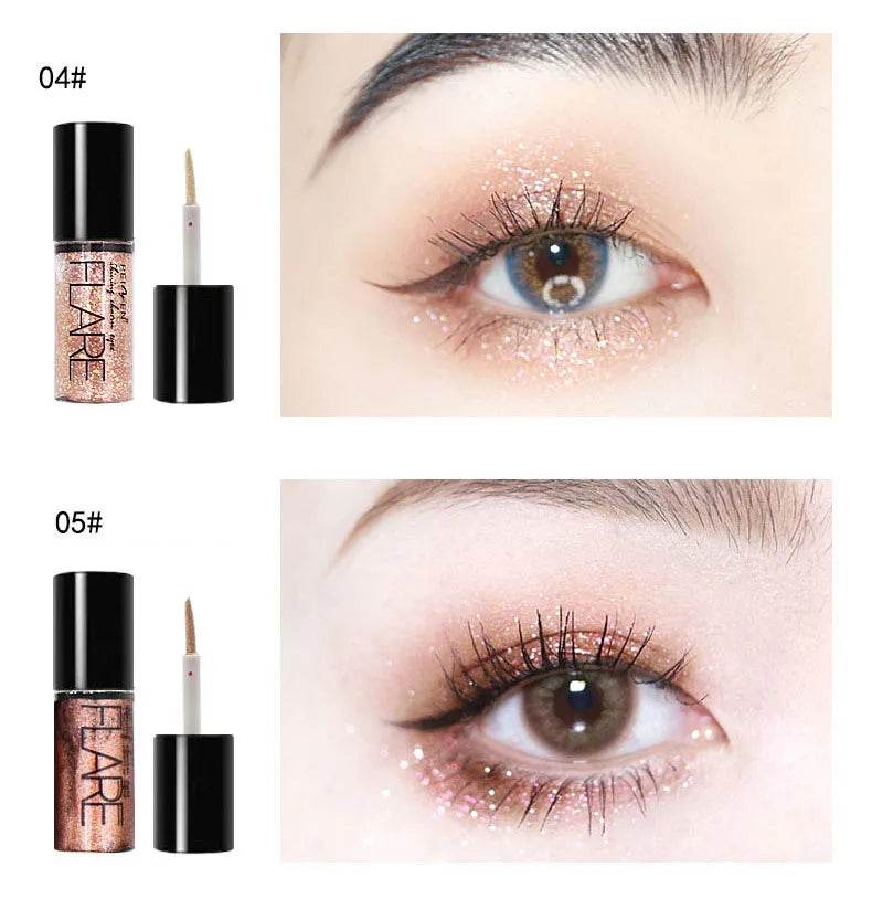 1Pcs Professional Shiny Liquid Eye shadow Eyeliner Pigment Silver Rose Gold Color Glitter - Fashionqueene.com