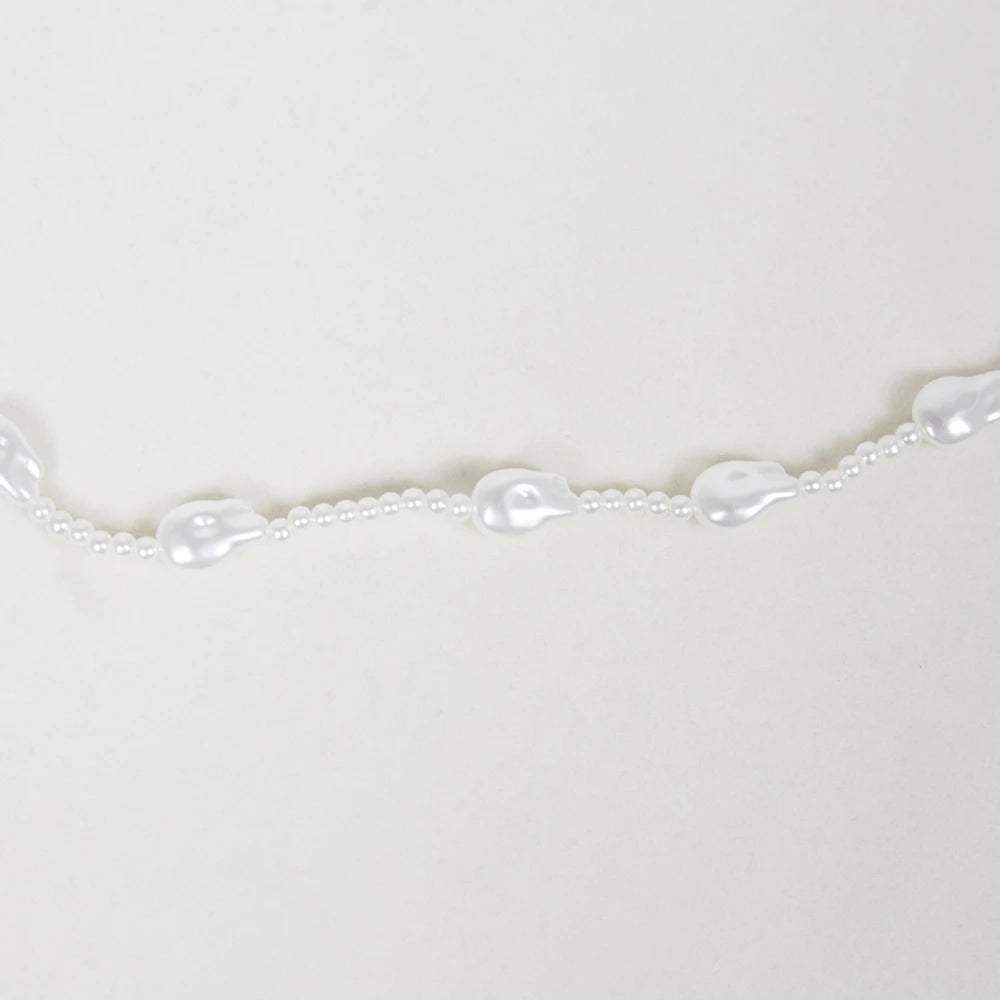 Shawl Top Pearl Necklace Body Chain for Women Female Beads Tops Elegant Shawl