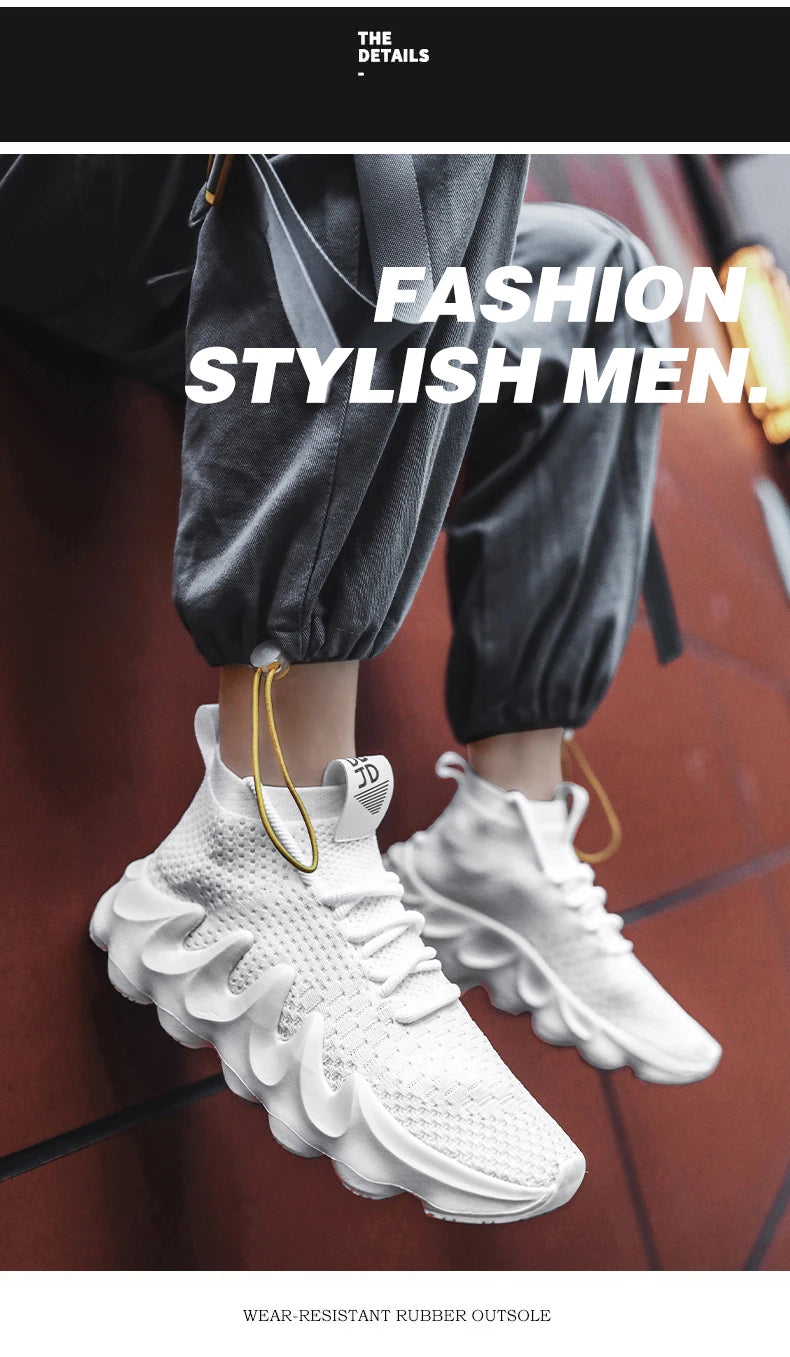 Mens High Top Fashion Sneakers Breathable Shoes Comfortable Sneakers Heighten Sports Shoes Men Lightweight