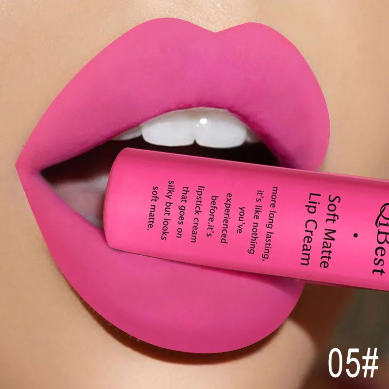 Hot Velvet Matte Nude Lip Gloss Sexy Long Lasting Non-stick Cup Nude Red Liquid Lipstick Waterproof 5