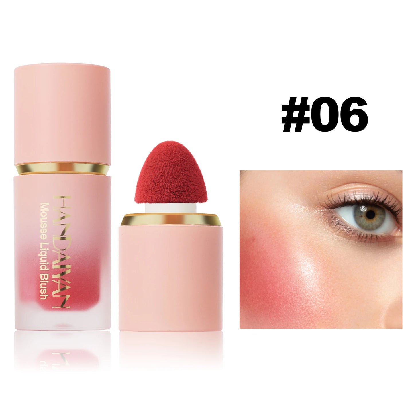 Handaiyan Matte Glitter Face Liquid Blusher Smooth Cheek Blush Highlighter Stick Rouge 06