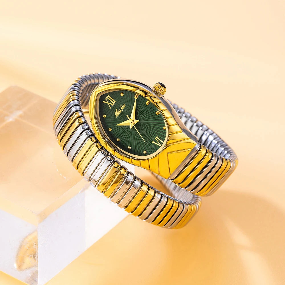Women's Watches New Quartz Snake Shape Simple Ladies Watch Fashion Unique Strap Waterproof