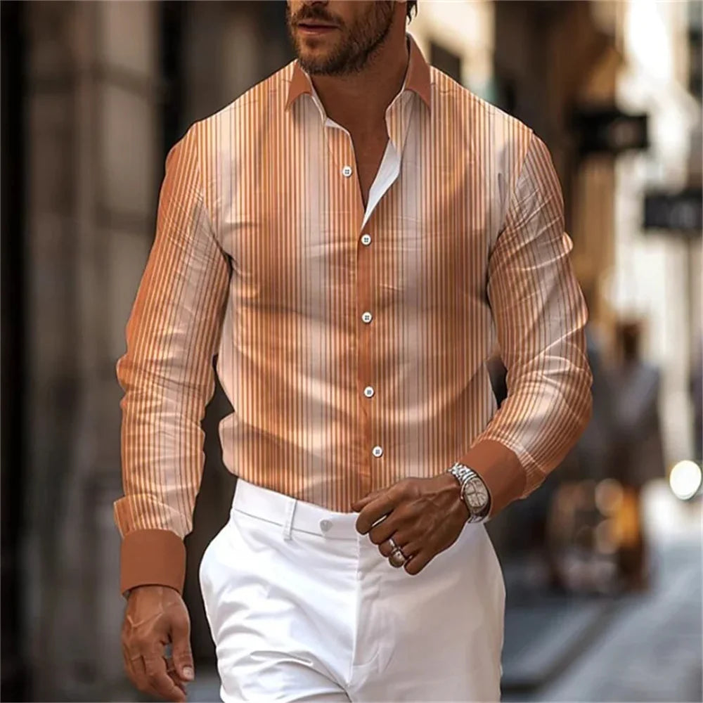 Men's casual striped plaid lines are soft and comfortable