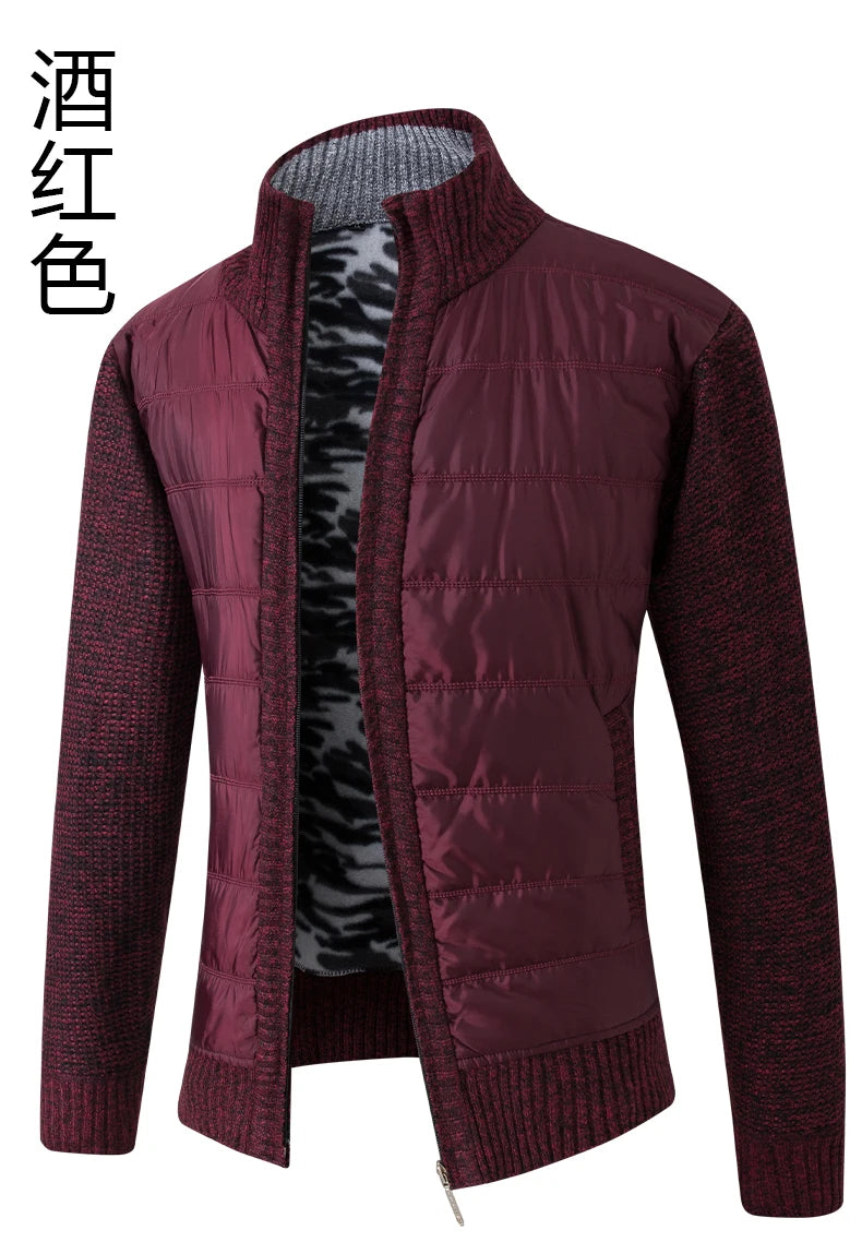 cardigan sweater men's padded leisure sweater men's sweater warm tide coat.