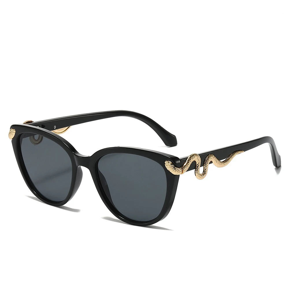Metal Snake Trendy Street Shot Sun Glasses Brand Designer Ladies