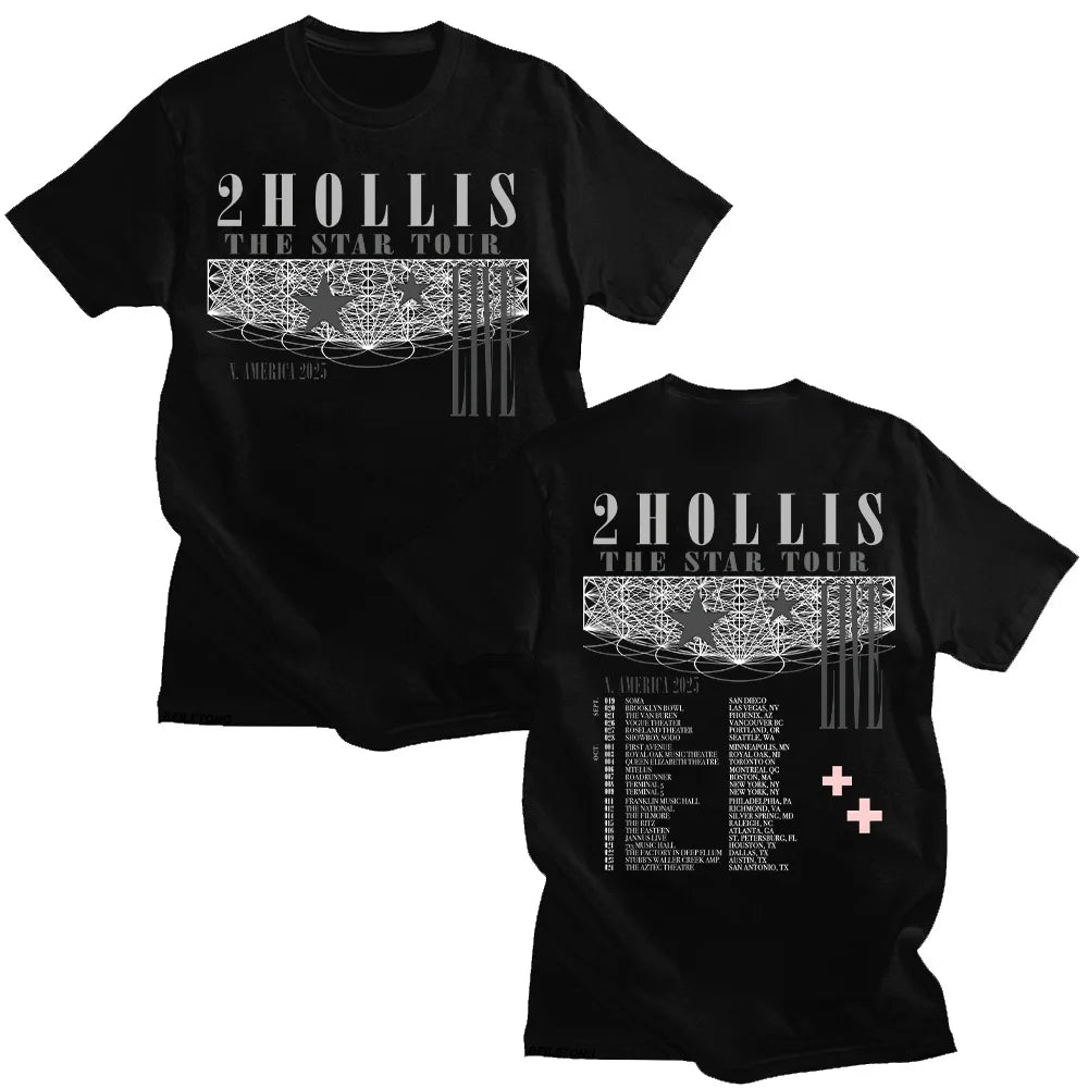 2Hollis The Star Tour 2025 T-shirt Cotton Short-sleeved Women Men Fashion Casual Tshirt High Quality Soft Top New Versatile Tees
