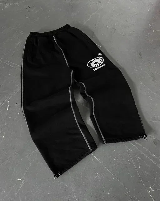 American Cartoon Graffiti Sweatpants Y2K Pants Mens Gothic Hip Hop Cartoon Baggy Elastic Waist Casual Trousers