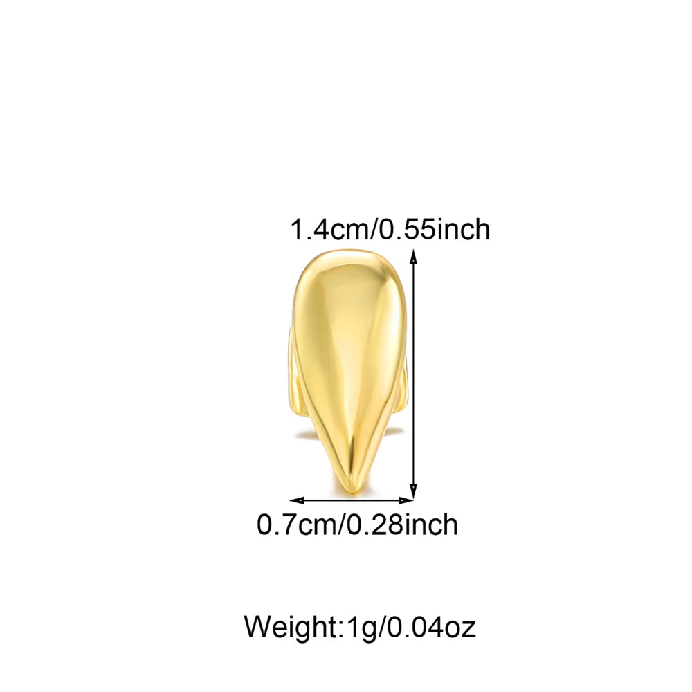 1PCS Hip Hop Single Teeth Grillz For Men Women Gold Silver Color Copper Grillz
