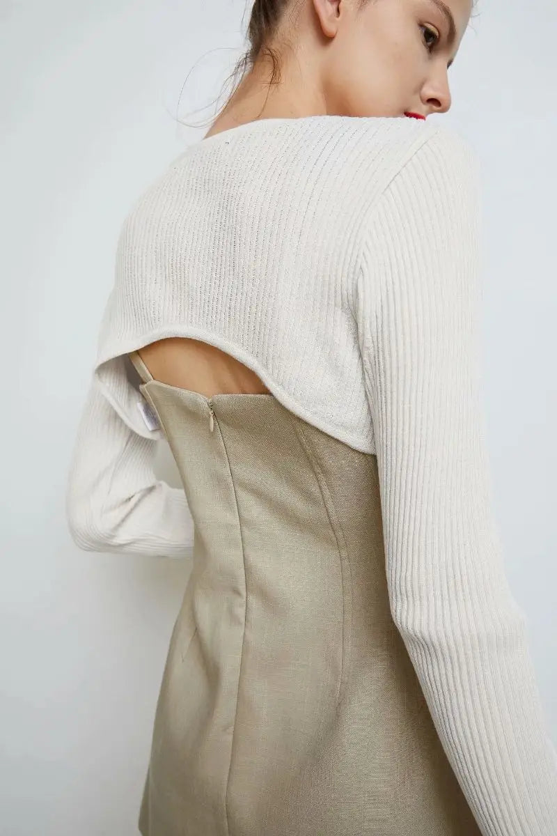 Women Long Sleeve Crop Top Y2k Aesthetic Clothes O-neck