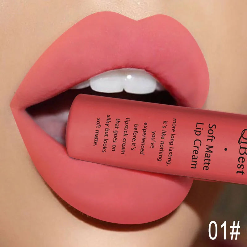 Hot Velvet Matte Nude Lip Gloss Sexy Long Lasting Non-stick Cup Nude Red Liquid Lipstick Waterproof 1 3