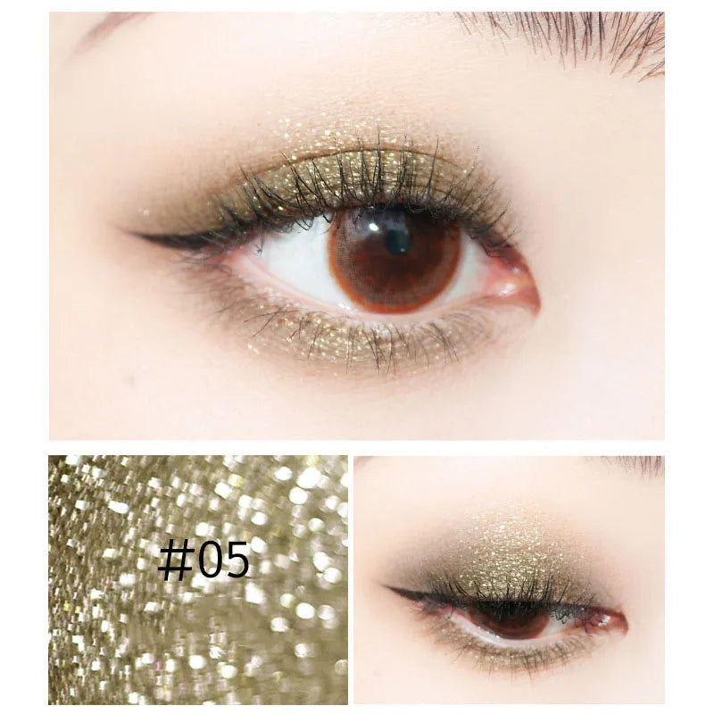 1Pcs Professional Shiny Liquid Eye shadow Eyeliner Pigment Silver Rose Gold Color Glitter 05 Gray Gold 02 Gold