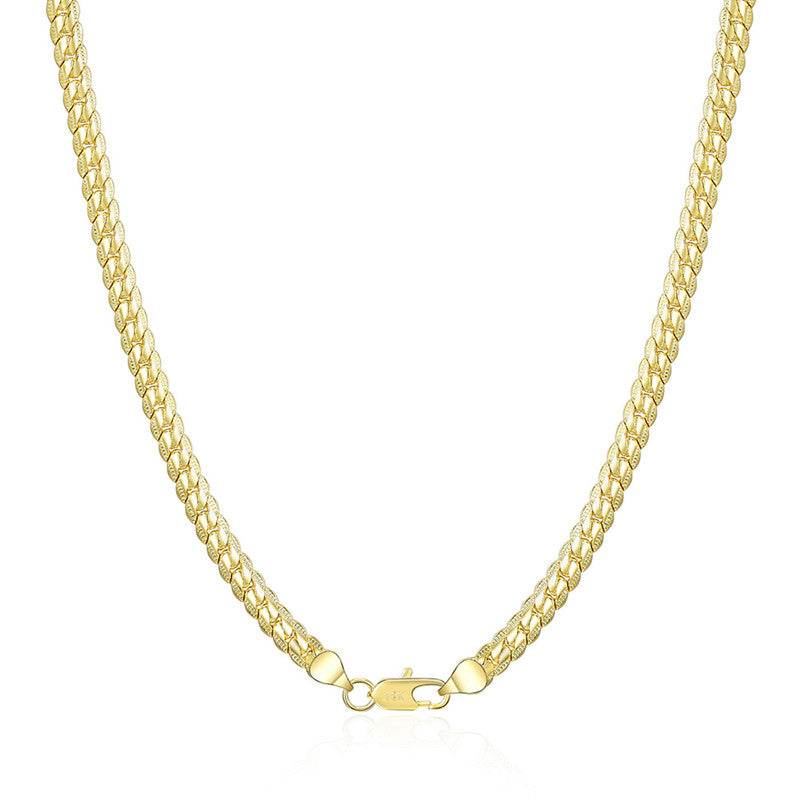 18K Gold/Silver Color 6mm Necklace 8/18/20/24 Inch Chain For Woman Men - Fashionqueene.com