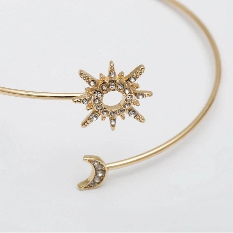 1 Pcs Rhinestones Arm Cuff for Women Armlet Bangle Arm Cuff Flexible - Fashionqueene.com