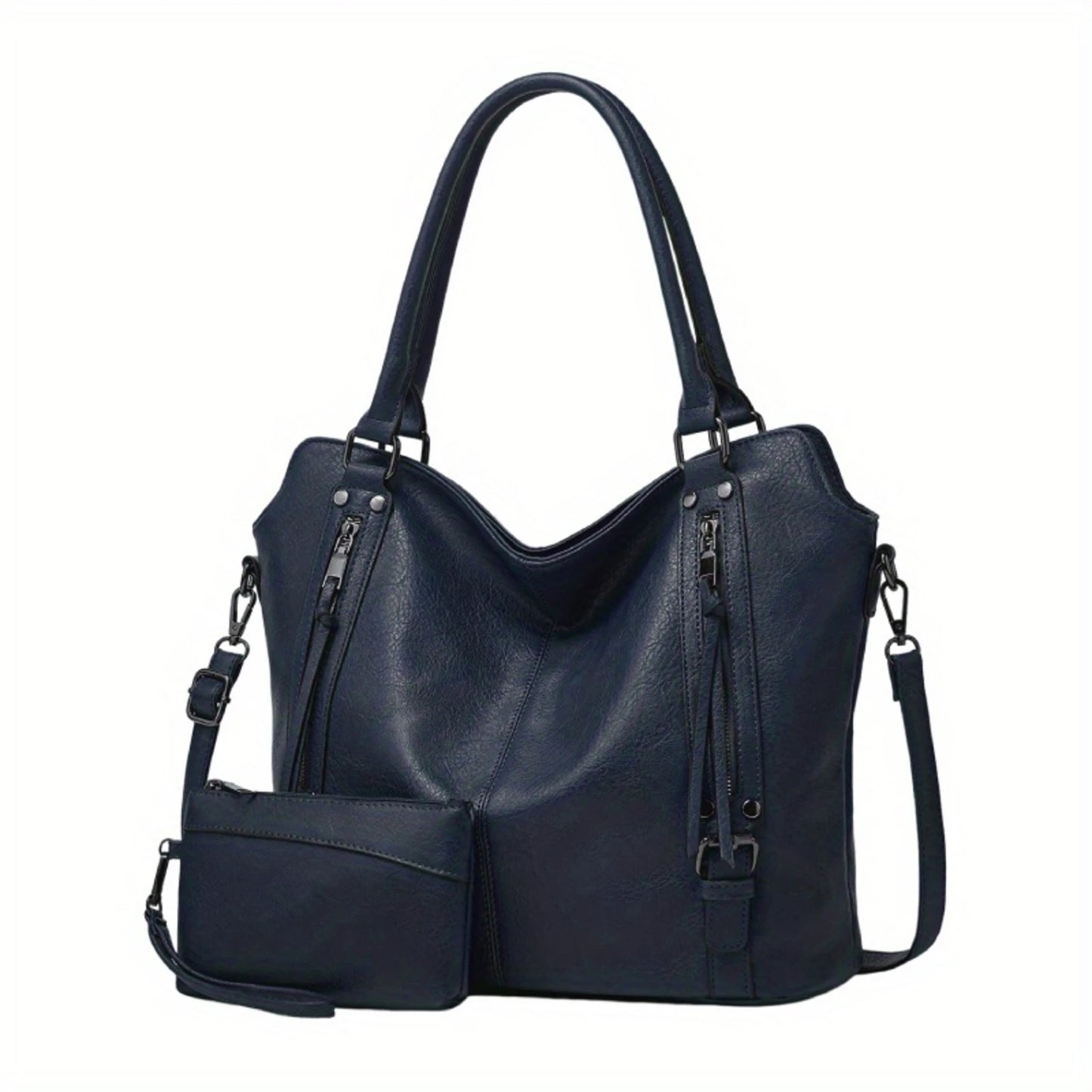 2PC Set Purses Tote Bag For Women, PU Leather Large Shoulder Bag, With Multi-Pockets Navy Blue / (30cm<Max Length<50cm) / United States Black / (30cm<Max Length<50cm) / United States Brown / (30cm<Max Length<50cm) / United States Navy Blue / (30cm<Max Length<50cm) / United States-Black / (30cm<Max Length<50cm) / United States-Brown / (30cm<Max Length<50cm) / United States-Purple Red / (30cm<Max Length<50cm) / United States-Coffee / (30cm<Max Length<50cm) / United States-