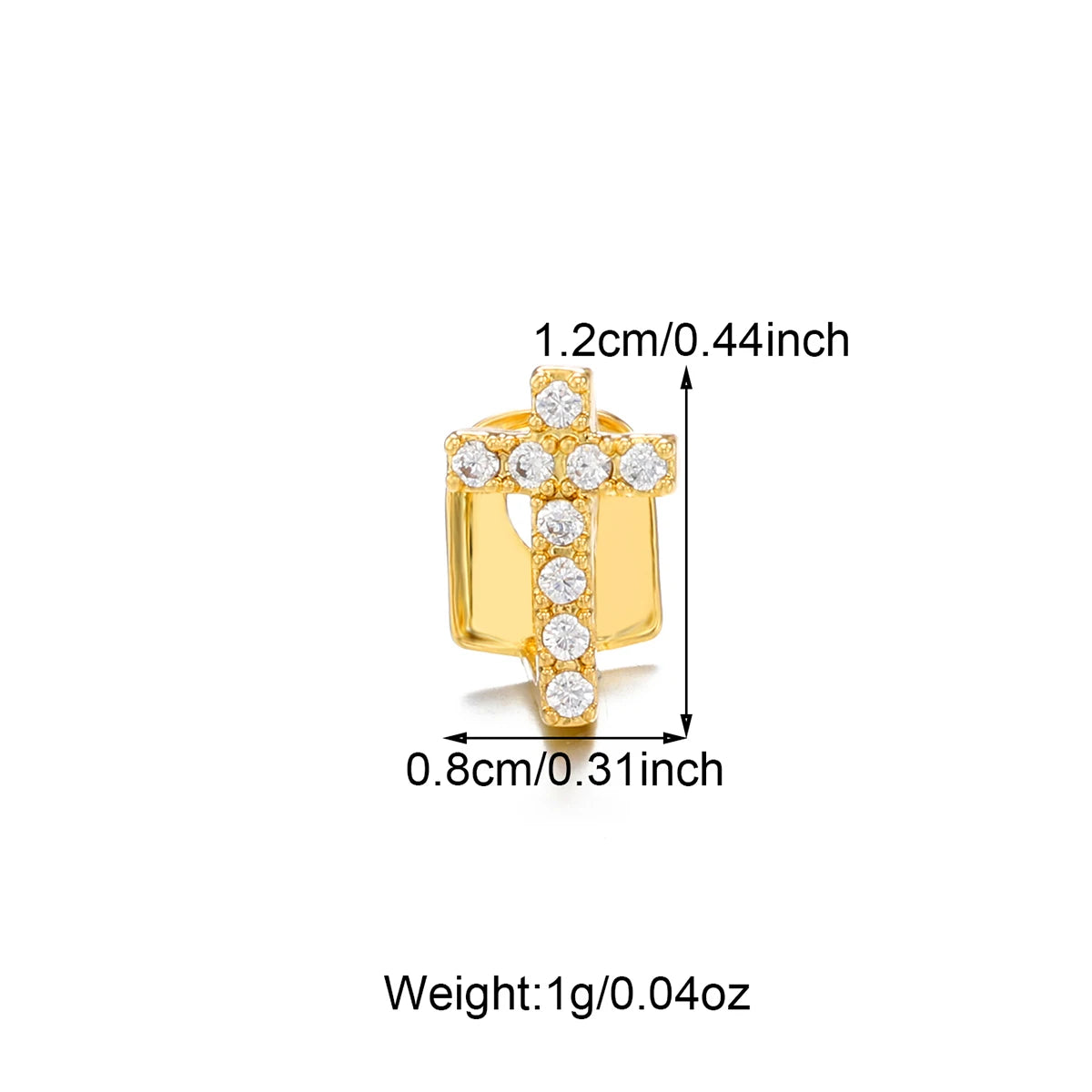 1PCS Hip Hop Single Teeth Grillz For Men Women Gold Silver Color Copper Grillz