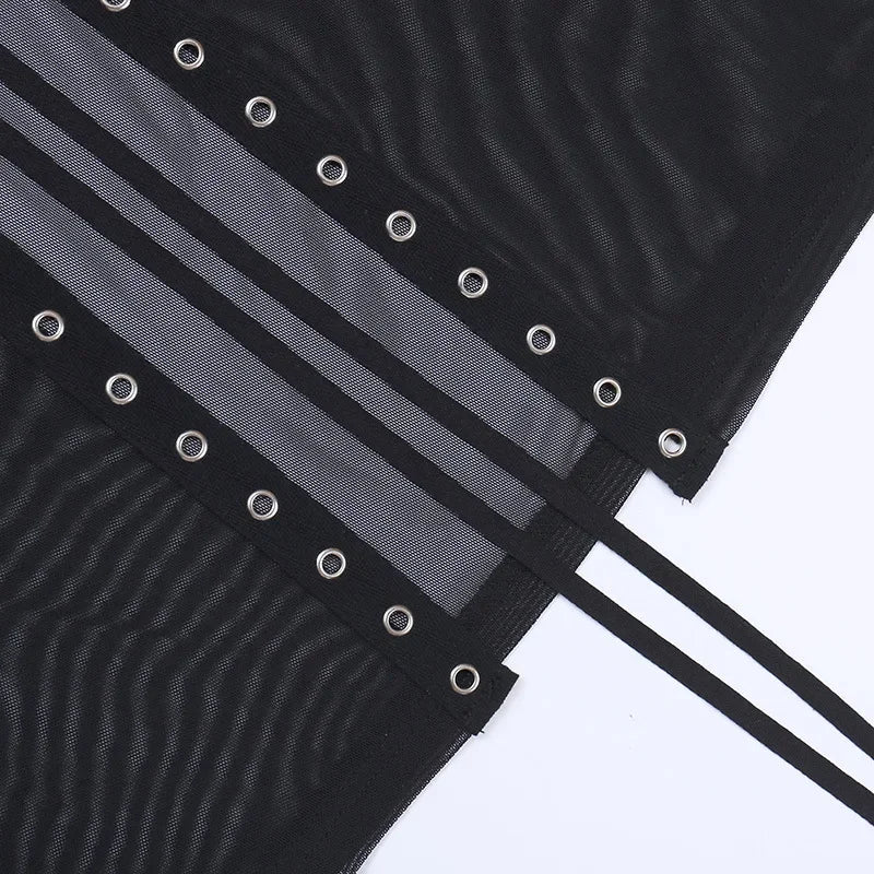 Hollow Out Skirt Y2K Goth Grunge Patchwork Eyelet Split Long Skirt 23101-22033 / XL 23101-22033 / M 23101-22033 / L 23101-22033 / XL-23101-22033 / M-23101-22033 / L-23101-22033 / S-
